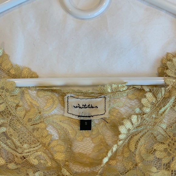 Gold patterned mini dress - Picture 4 of 4